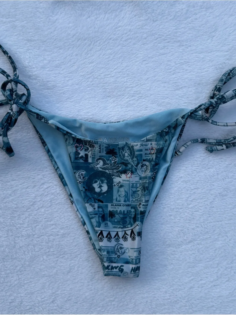 Frankie's Bikinis Alana Blue Tia Shine Top & 2 MacKenzie Shine String Bottoms!!!